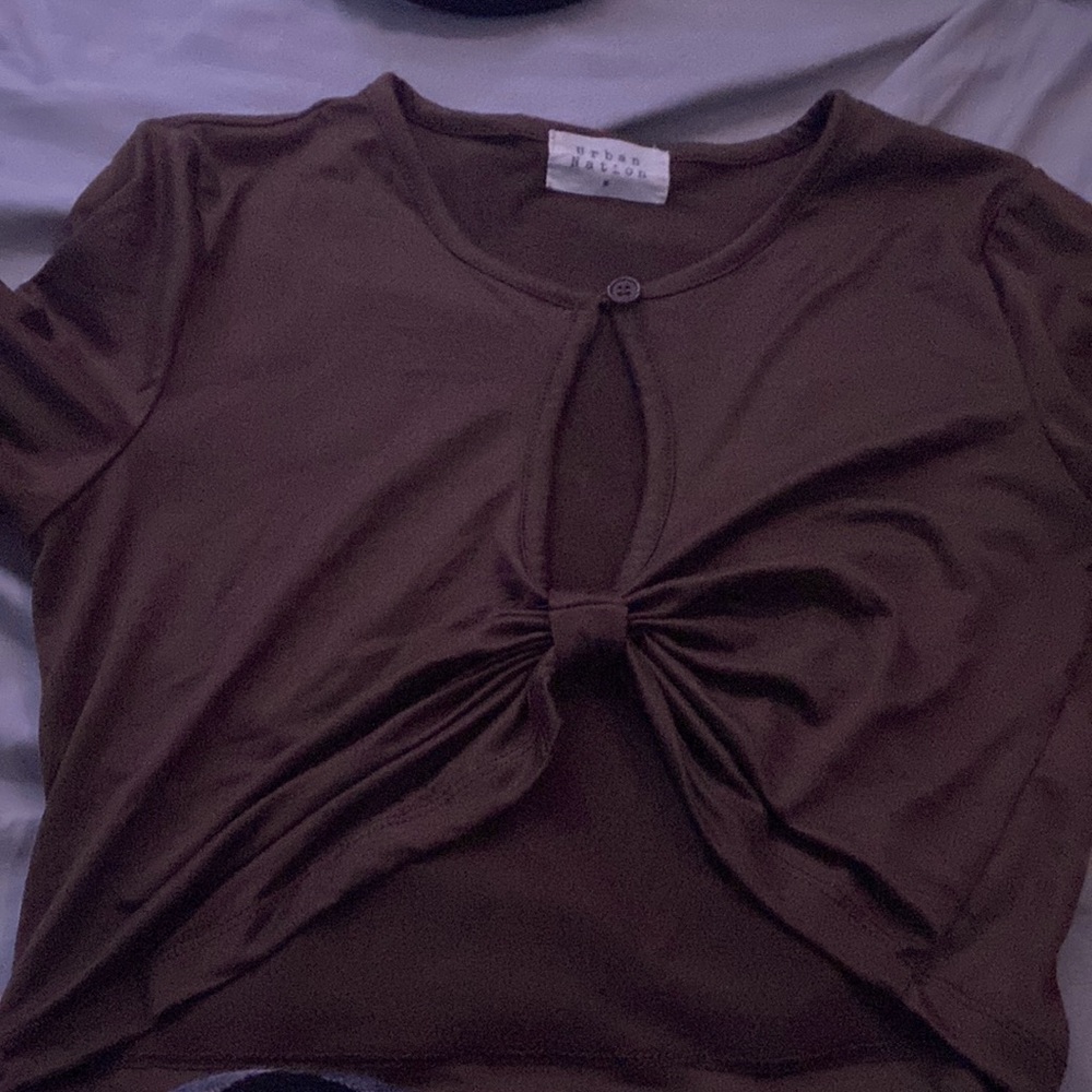 Brown long sleeve crop top in a size medium
